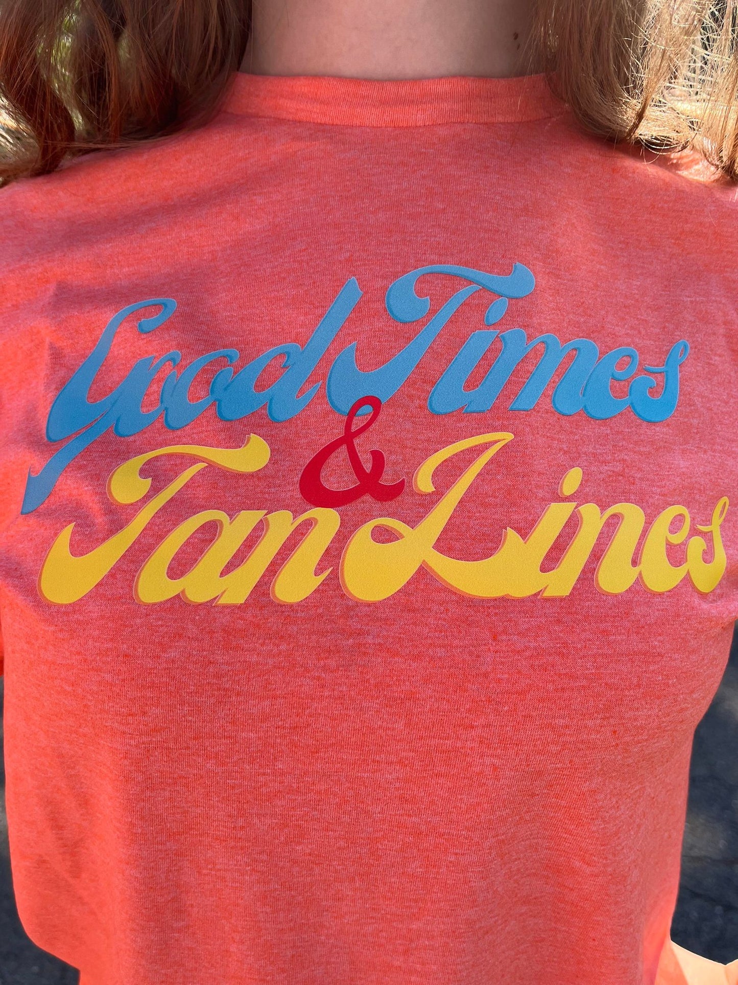 Good Times & Tan Lines Heather Orange Adult Soft Style Tee