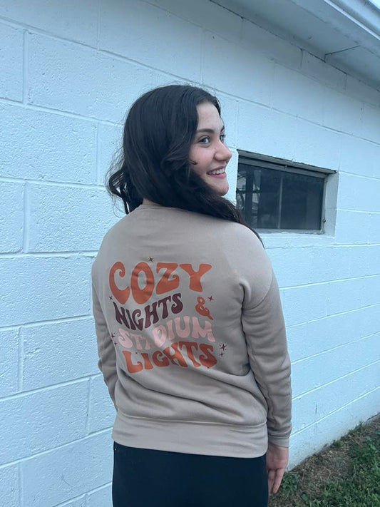 Cozy Nights Tan Unisex Drop Shoulder Fleece