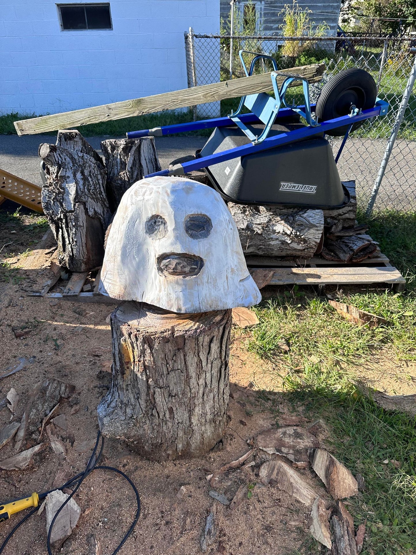 Hand Carved Wood Ghost