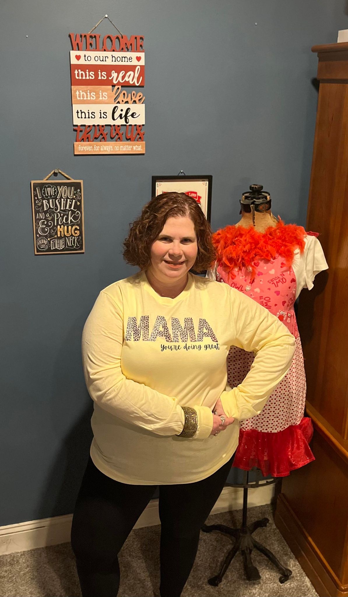 Heather French Vanilla Long Sleeve Mama Tee