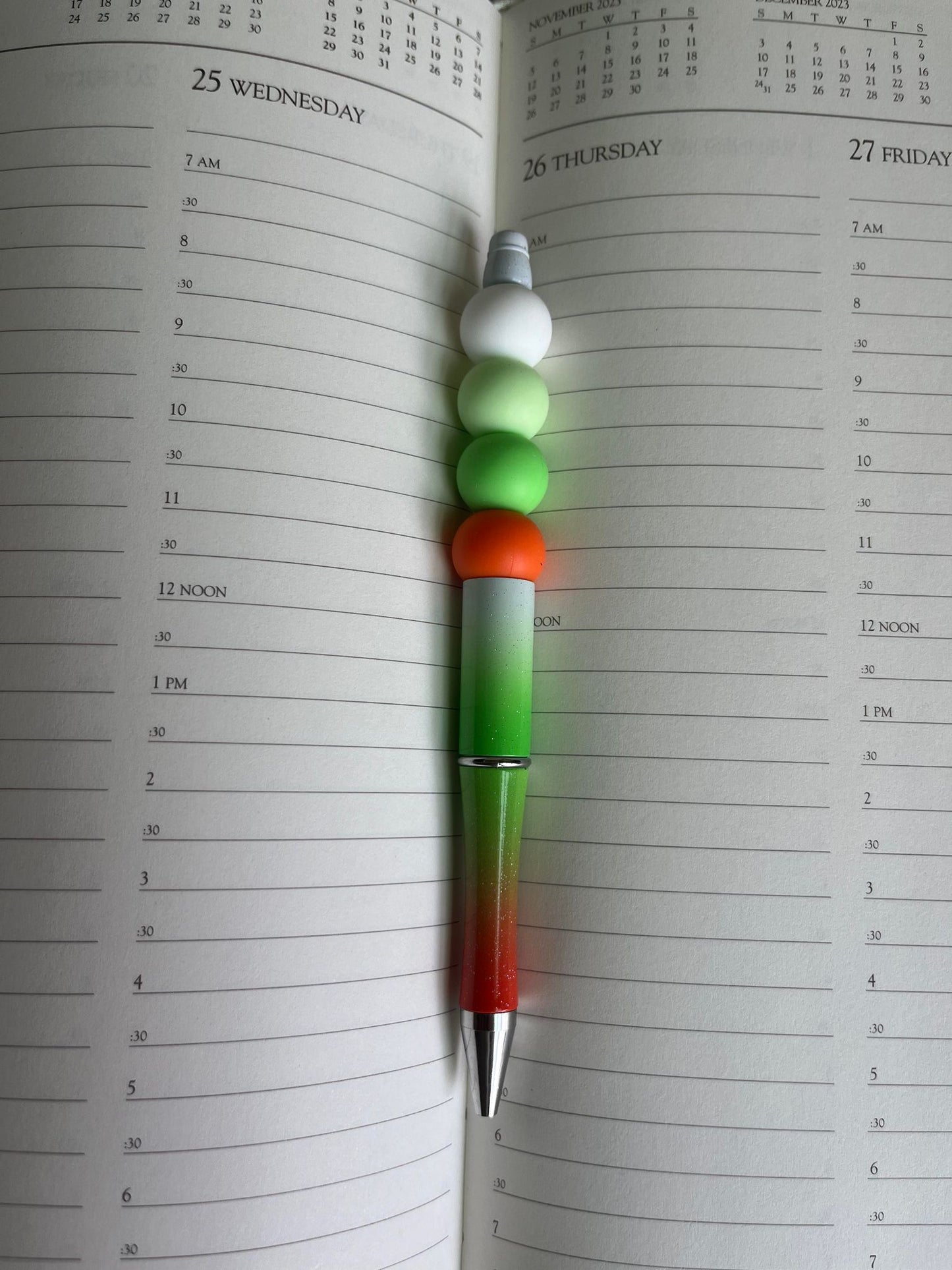 Christmas Designer Silicone Beaded Pen