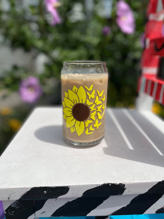 Sunflower Glass Can Glass