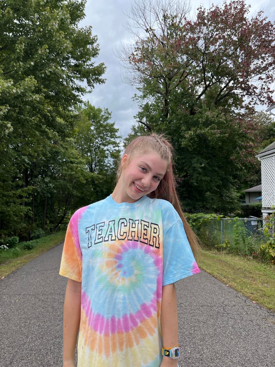 Teacher Pastel Rainbow Unisex Tie-Dye Tee